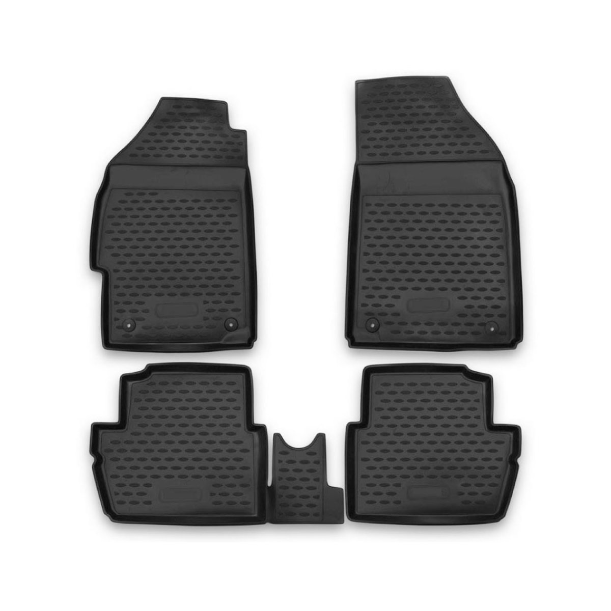 Chevrolet Spark Floor Mats - Omac - Rubber TPE - Black - 2013-2015 Chevrolet Spark Floor Mats - Omac - Rubber TPE - Black - 2013-2015